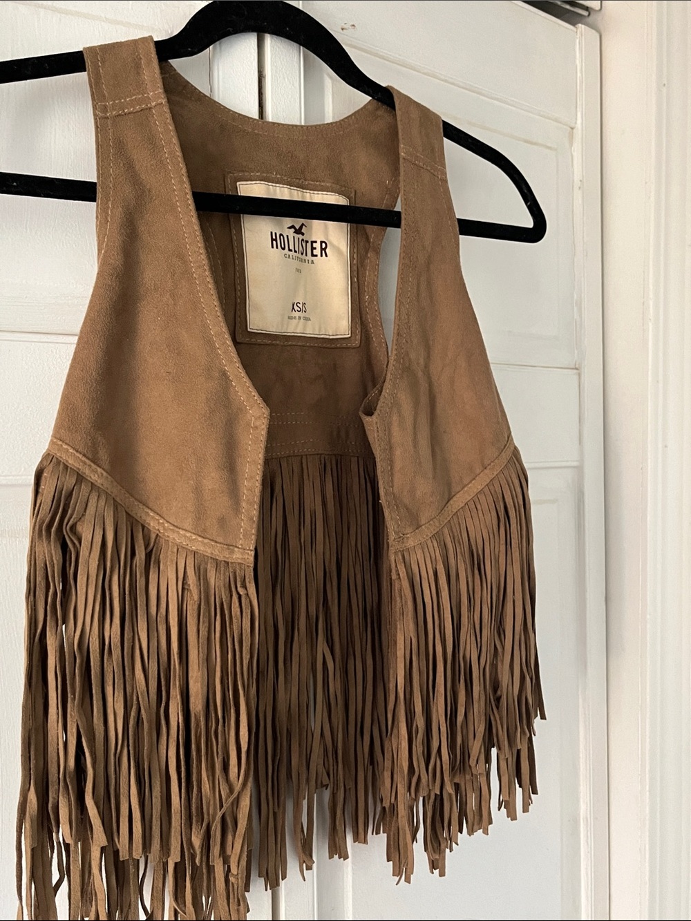 Hollister Brown Fringe Suede Vest - Picture 2 of 5